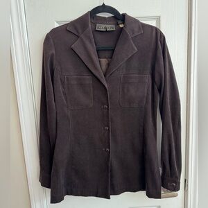 EXPRESS Vintage Y2K Button Down Faux Suede Shirt Size XS